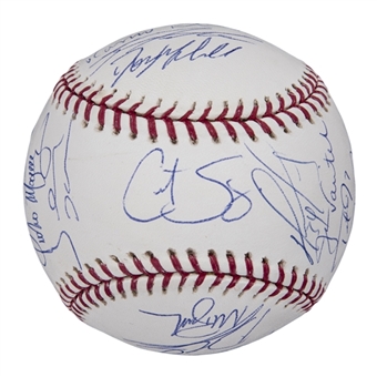 2004 World Series Champions Boston Red Sox Team Signed OML Selig World Series Baseball With 22 Signatures Including Martinez, Schilling & Ramirez (MLB Authenticated)